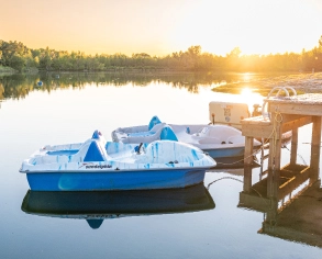 chairs around fire pit on deck
