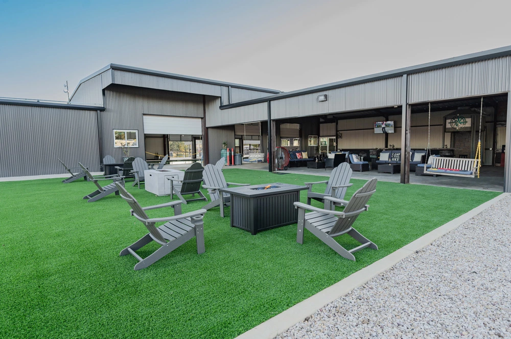 fire pit and seating at Twin Lakes Resort